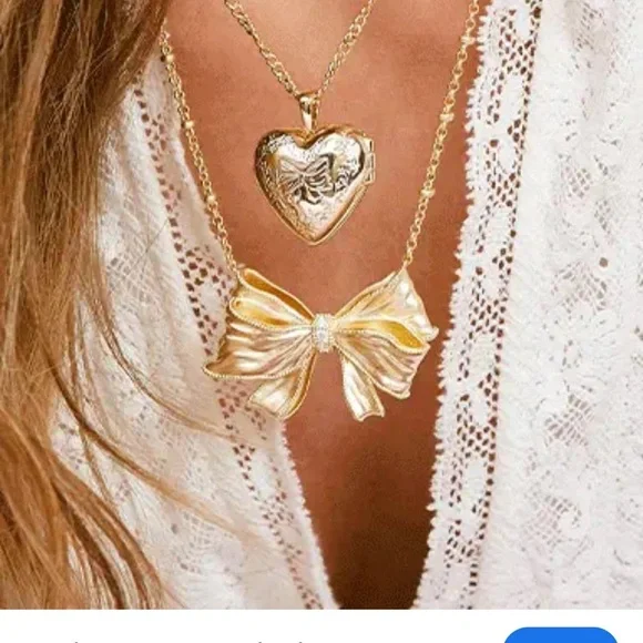 Kendra Scott x 🎀 LoveShackFancy Gold Locket Necklace new w/ pink dustbag - Picture 11 of 11